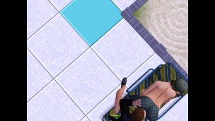 Sex by the pool on a plank bed with a bbw | sex mod, sims 3