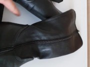 Cum on leather boots