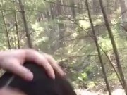 19 yo girl gets her face and throat fucked in the forest 16/16