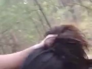 19 yo girl gets her face and throat fucked in the forest 2/16