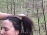 19 yo girl gets her face and throat fucked in the forest 4/16