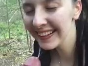 19 yo girl gets her face and throat fucked in the forest 8/16