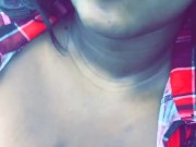 Boobs out while driving - Screenshot 10 of 16 - Public