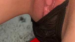 Sexy slut fingering her tight pussy