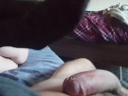 Girlfriend gives me a NYLON Knee socks FOOTJOB sockjob (cum on feet)