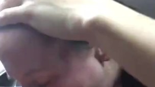 High school girl gets slapped and throat fucked in car 