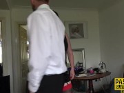 Bound chubby submissive in latex 1/16