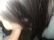 Dont Get Caught: Public Cum in mouth in the Parking Lot at Movies 12/16