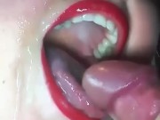 close up big cum in mouth 