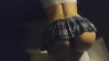 Schoolgirl sucking dick POV