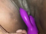 College girl plays with Roommates vibrating dildo 