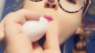 Young MILF cock tease toy blowjob