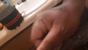Jerking my dick in bathroom