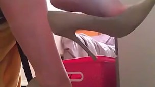 Sexy shoeplay with dipping and dangeling