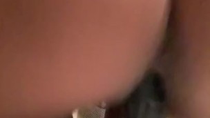 Ebony takes on thick bbc dildo until she creams and her legs shake