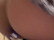 Ebony uses three different toys for double penetration while home alone 