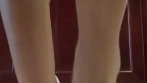 Foot fetish ebony tries new heels