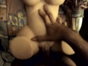 Fucking my sexdoll with a condom on