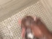 Stroking My BBC In Shower  