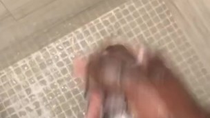 Stroking My BBC In Shower 