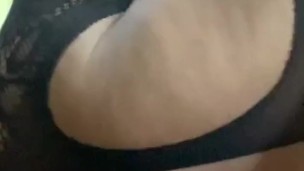 Ebony with nice ass POV dildo riding - Front and Back