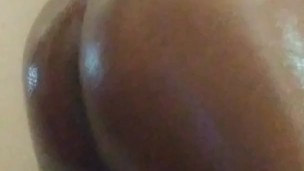 Trans Ebony Self Spanking