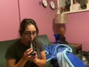 Amateur Teen fucks herself after work 