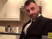 Spanked and ballgagged chubby submisive 1/16