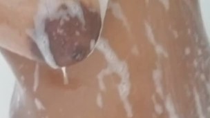 ChelsaBlue getting squeaky clean in the shower