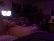 Bbw sneakily masturbates