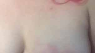 Pink haired MILF plays with her Big Tits craves the pain 