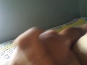 Uncut dude cumming