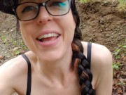 Pissing My Red Plastic Panties OUtside 2/16