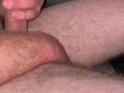 Jerking big cock while driving in slow motion with cumshot 