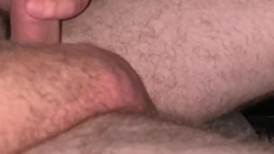 Jerking big cock while driving in slow motion with cumshot 