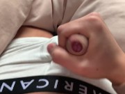 Jerking off in my American eagle boxers in quarantine (HOT CUMSHOT)
