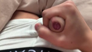 Jerking off in my American eagle boxers in quarantine (HOT CUMSHOT)