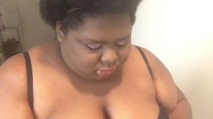 EBONY BBW EATS PASTA DINNER