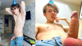 My First Cum in 24 y.o / Hot Boy with Big Dick Celebraite his ...
