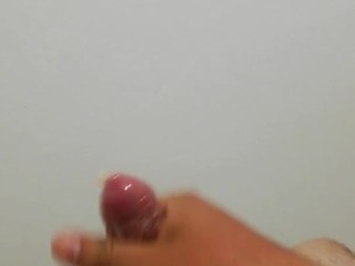 Hot man masturbating, in the room