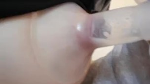 Full breast squirt with milk