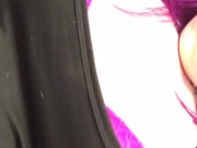 Big titty goth gf shakes tits