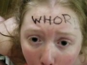 Pale 18 yo teen whore gets slapped by 42 yo husband. 16/16