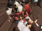 Two monster bulls were fucked by a poor girl on a ship | world warcraft 10/16