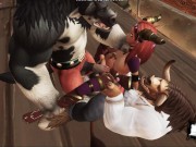 Two monster bulls were fucked by a poor girl on a ship | world warcraft 12/16