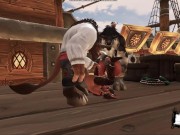 Two monster bulls were fucked by a poor girl on a ship | world warcraft 3/16