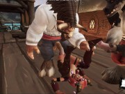 Two monster bulls were fucked by a poor girl on a ship | world warcraft 6/16