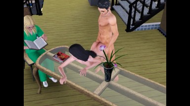 Fucked wife while mother-in-law on the table | sims 3 sex