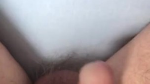 Big hairy balls & big head wanking