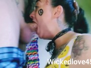  hippie gives beautiful balls deep facefuck THROAT PIE 12/16